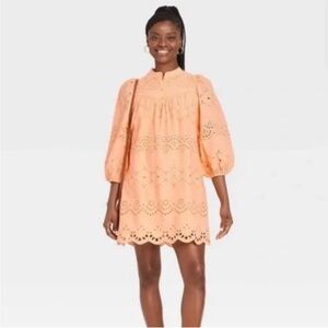 Universal threads eyelet peach babydoll dress